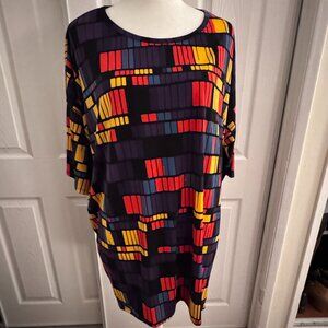 💜LuLaRoe Irma Tunic Top | Geometric Print | Size M | Multicolor